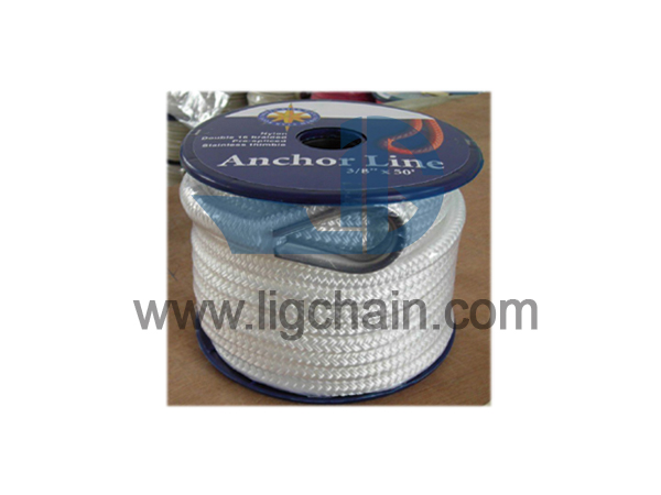 Nylon Double Braid Anchor Rope With Ss316 Thimble 